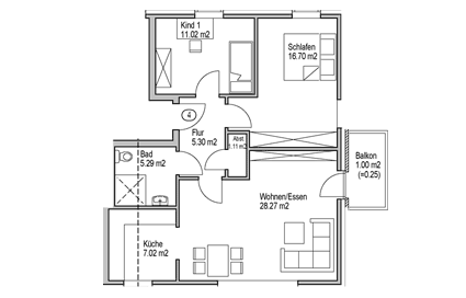 4 - Wohnung 4.4